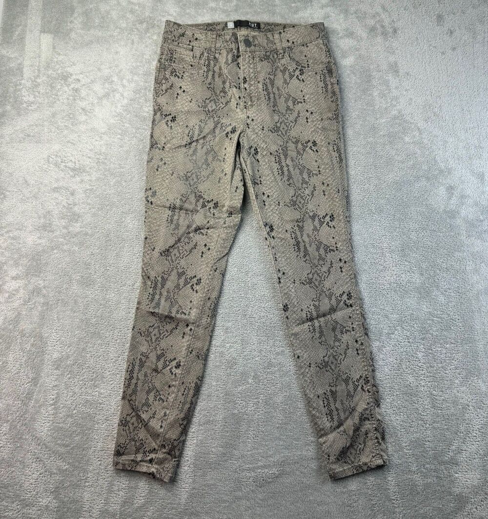 KUT From the Kloth Jeans Women's 4 Brown Donna Fab AB Ankle Skinny  Snake Print